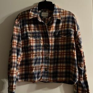 American Eagle Cropped Flannel Shirt